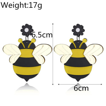 Fashion New High-Grade Acrylic Bee Earrings Cartoon Cute Earrings Female