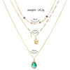 Fashion New Hot Sale Baroque Pearl Drop Pendant Retro Stitching Multilayer Necklace