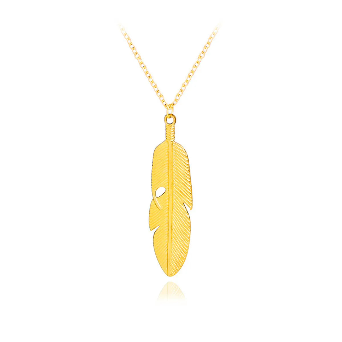 Fashion New Hot Selling Simple Natural Leaves Feather Pendant Necklace Accessories Wholesale Nihaojewelry