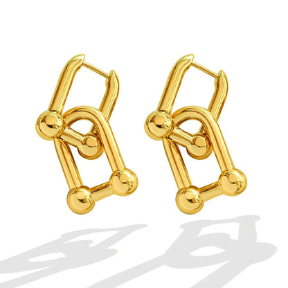 Fashion New Jewelry Titanium Steel Vachette Clasp 18k Gold Plating Ear Clip