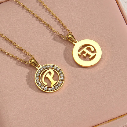 Wholesale Jewelry Fashion Letter 304 Stainless Steel 18K Gold Plated Plating Necklace