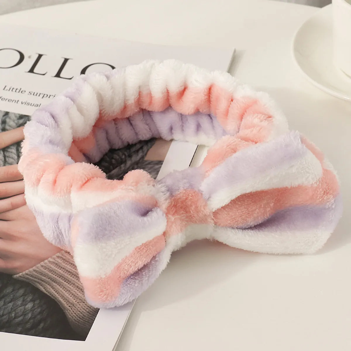 Fashion New Plush Bow Wash Face  Headband