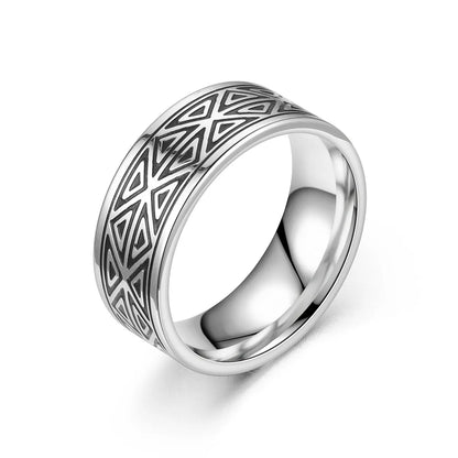 Fashion New Retro Creative Men'S  Oil-Coated Titanium Steel Ring