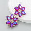 Fashion New Simple Shiny Alloy Diamond Flower Women'S Earrings Wholesale