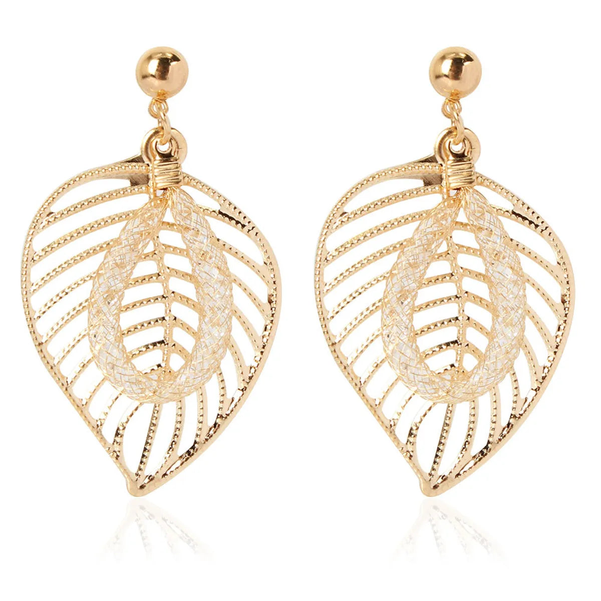 Fashion New Simple Style Wild Leaf  Earrings Wholesale Nihaojewelry