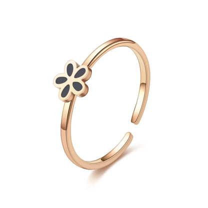 Fashion New Small Daisy Flower Titanium Steel Ring