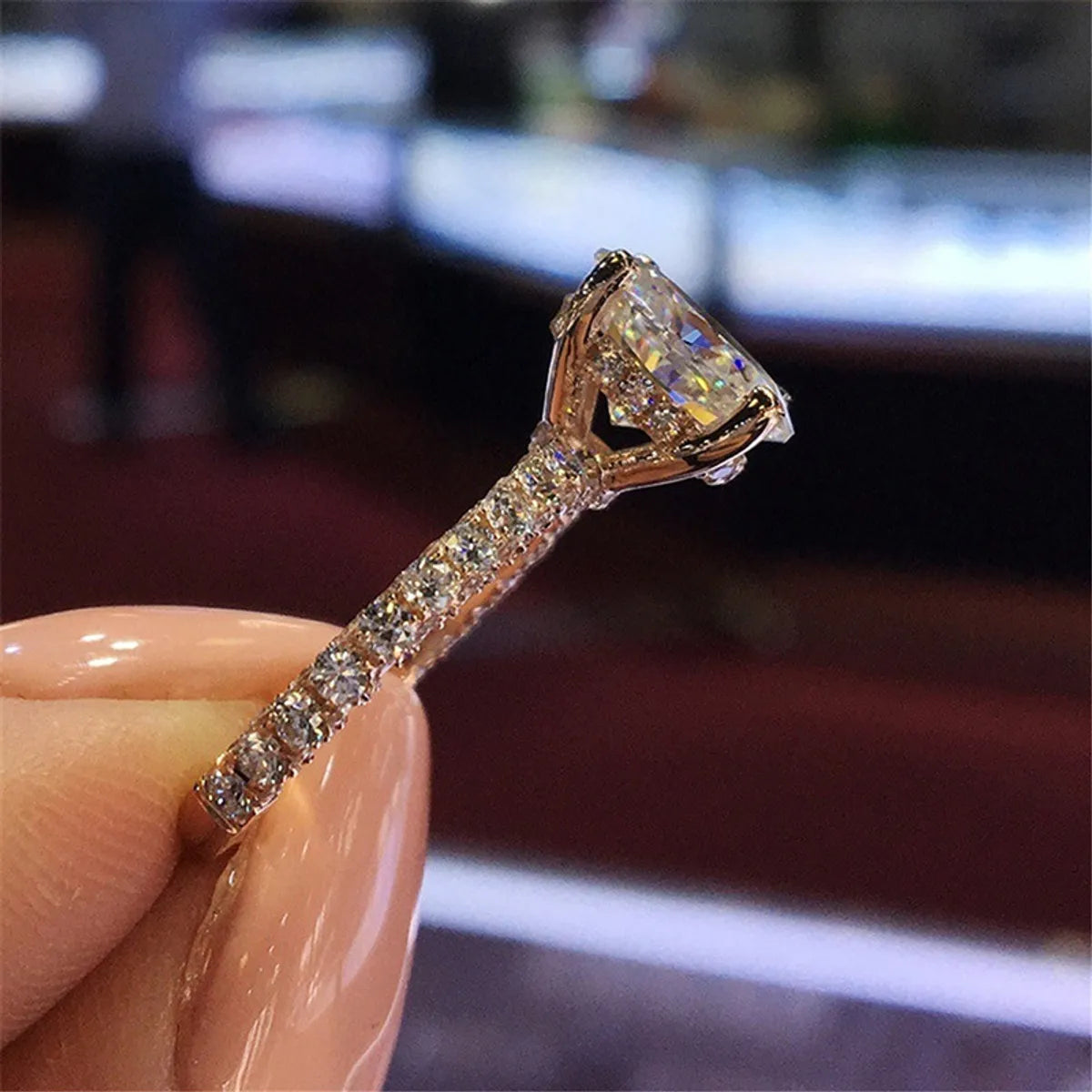 Fashion New Style Large Crystal Inlaid Rhinestone Ring