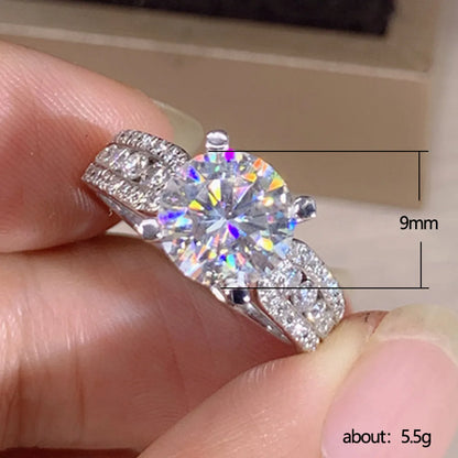 Fashion New Wedding Classic Four-claw Zircon Crystal Female Engagement Proposal Copper Ring Female