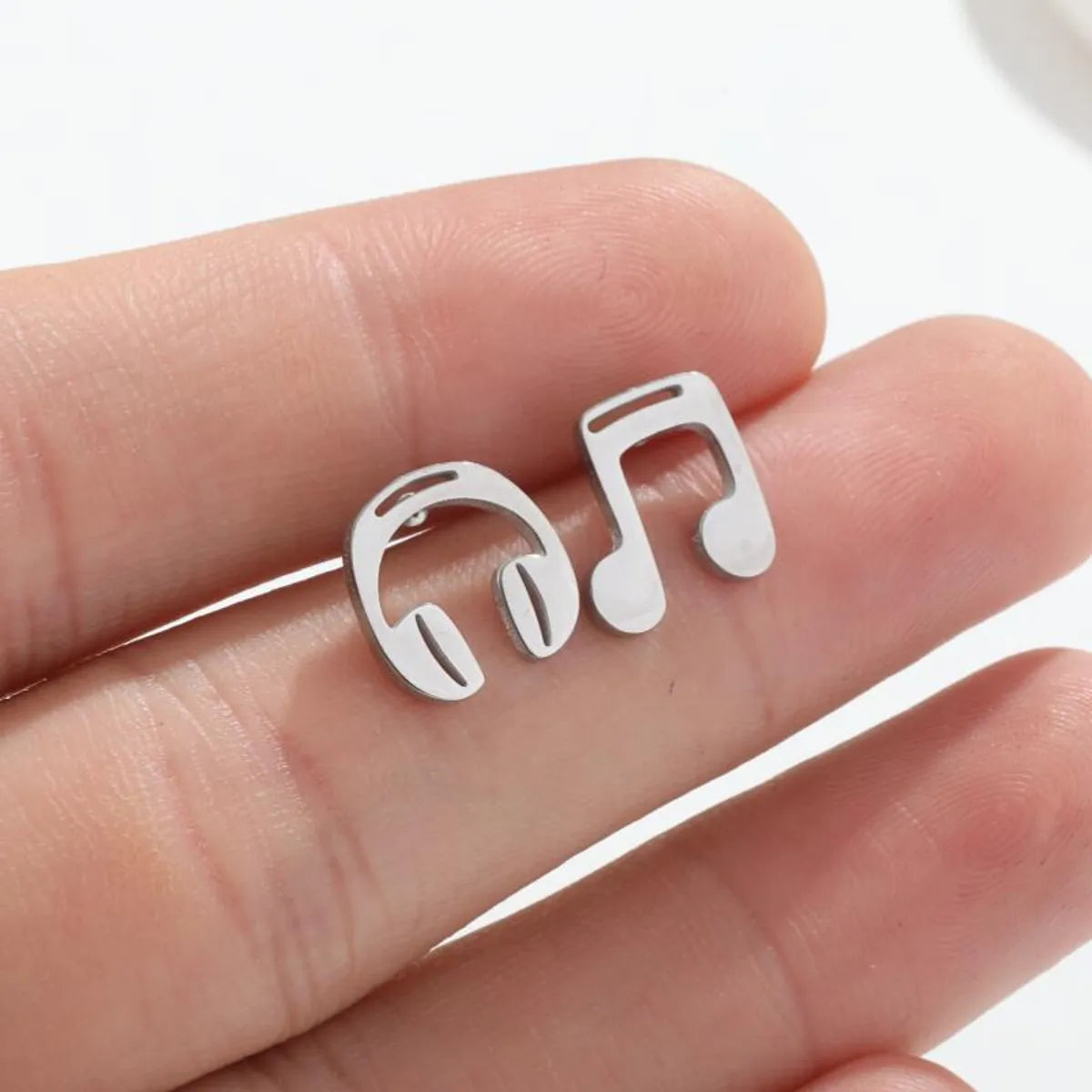 Fashion Notes Stainless Steel Asymmetrical Plating Hollow Out Ear Studs 1 Pair