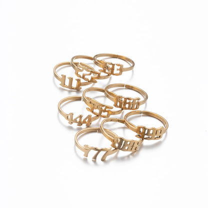 Fashion Number Stainless Steel Open Ring Plating No Inlaid Stainless Steel Rings