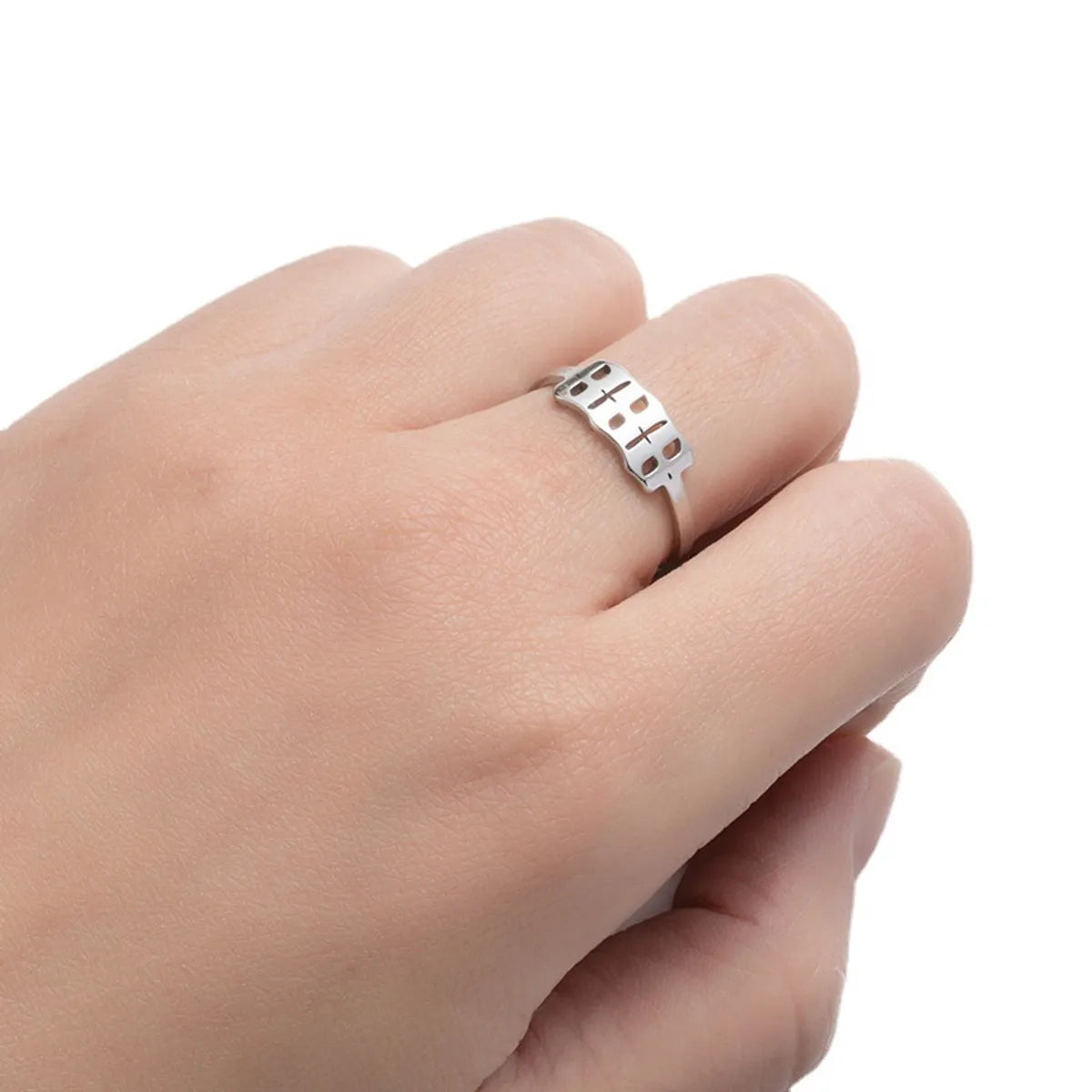 Fashion Number Stainless Steel Open Ring Plating No Inlaid Stainless Steel Rings