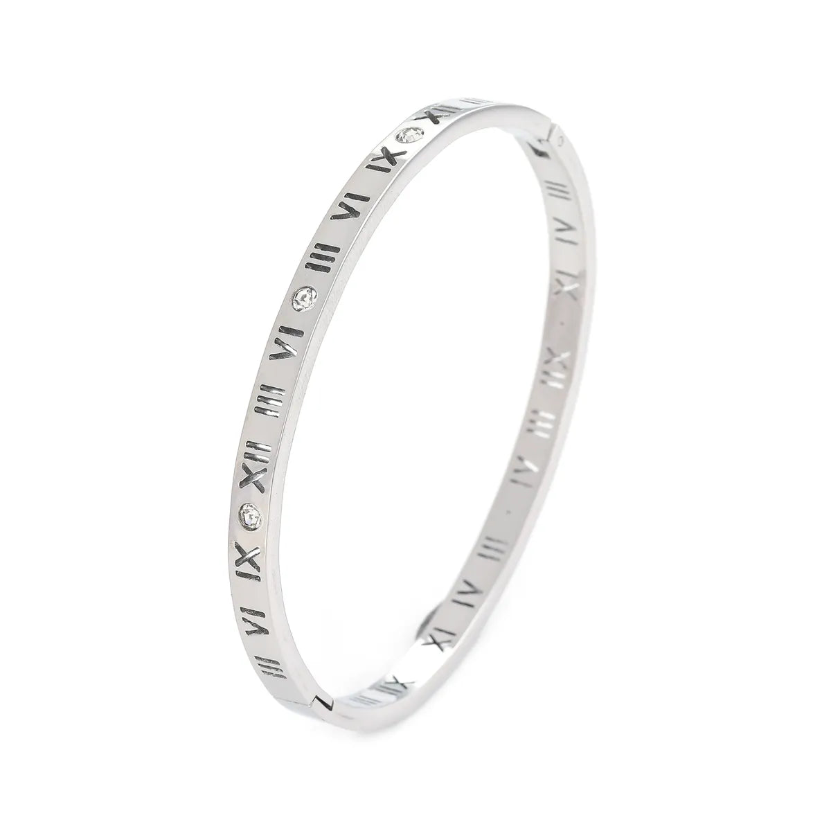 Fashion Number Titanium Steel Plating Bangle