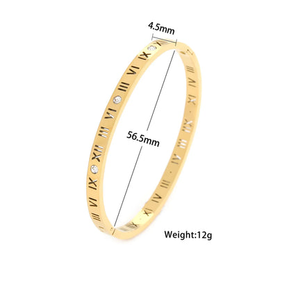 Fashion Number Titanium Steel Plating Bangle