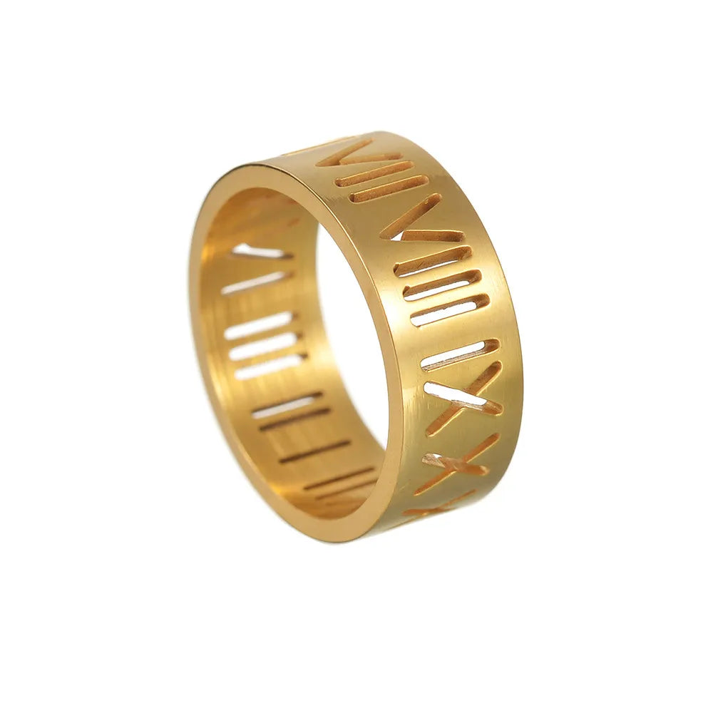 Wholesale Jewelry Fashion Number 201 Stainless Steel Gold Plated Black Plated Plating Rings