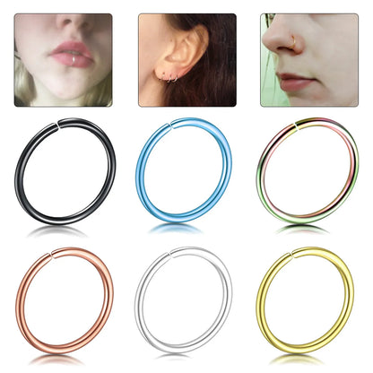 Fashion O-Shape Stainless Steel Plating Nose Ring