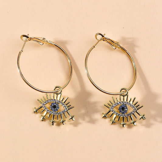 Fashion Ol Devil's Eye Metal Earrings Jewelry