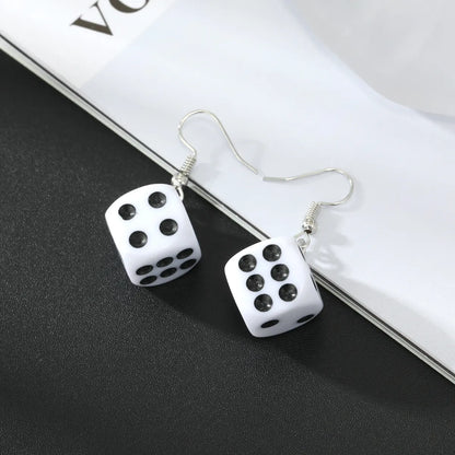 Fashion Ornament New Dice Resin Earrings