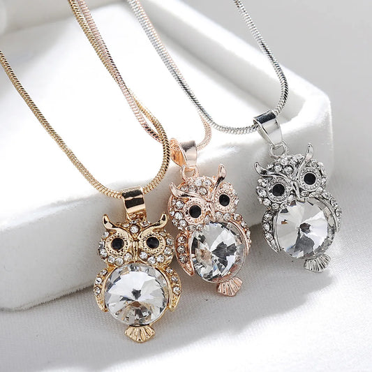 Fashion Owl Alloy Plating Rhinestones Women's Necklace