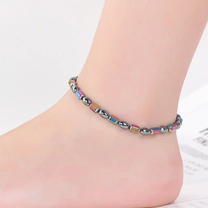 Fashion Oval Ab Color Haematite Beaded Women'S Anklet