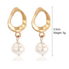 Fashion Oval Heart Shape Pearl Metal Rhinestones Earrings 1 Pair