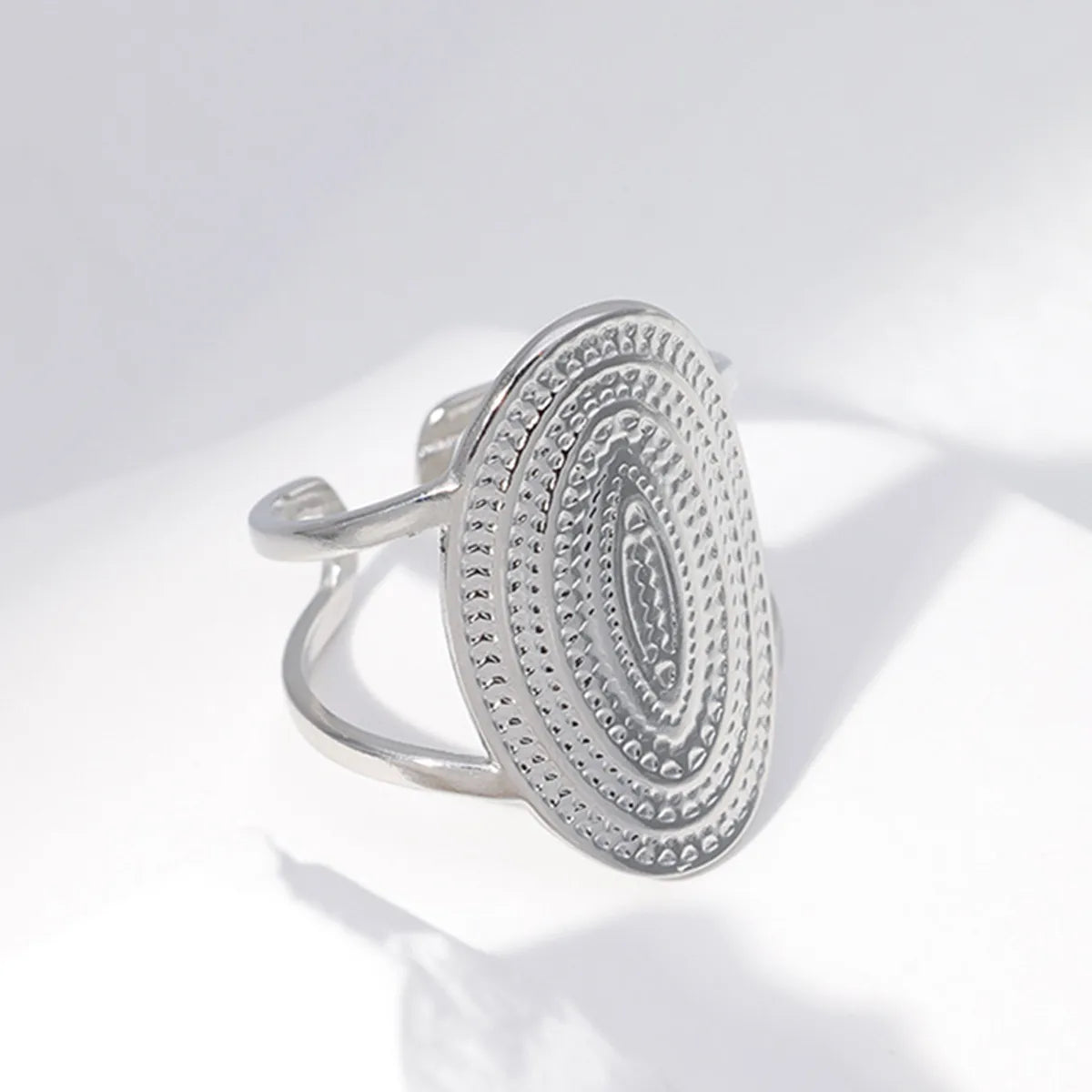 Fashion Oval Stainless Steel Plating Open Ring