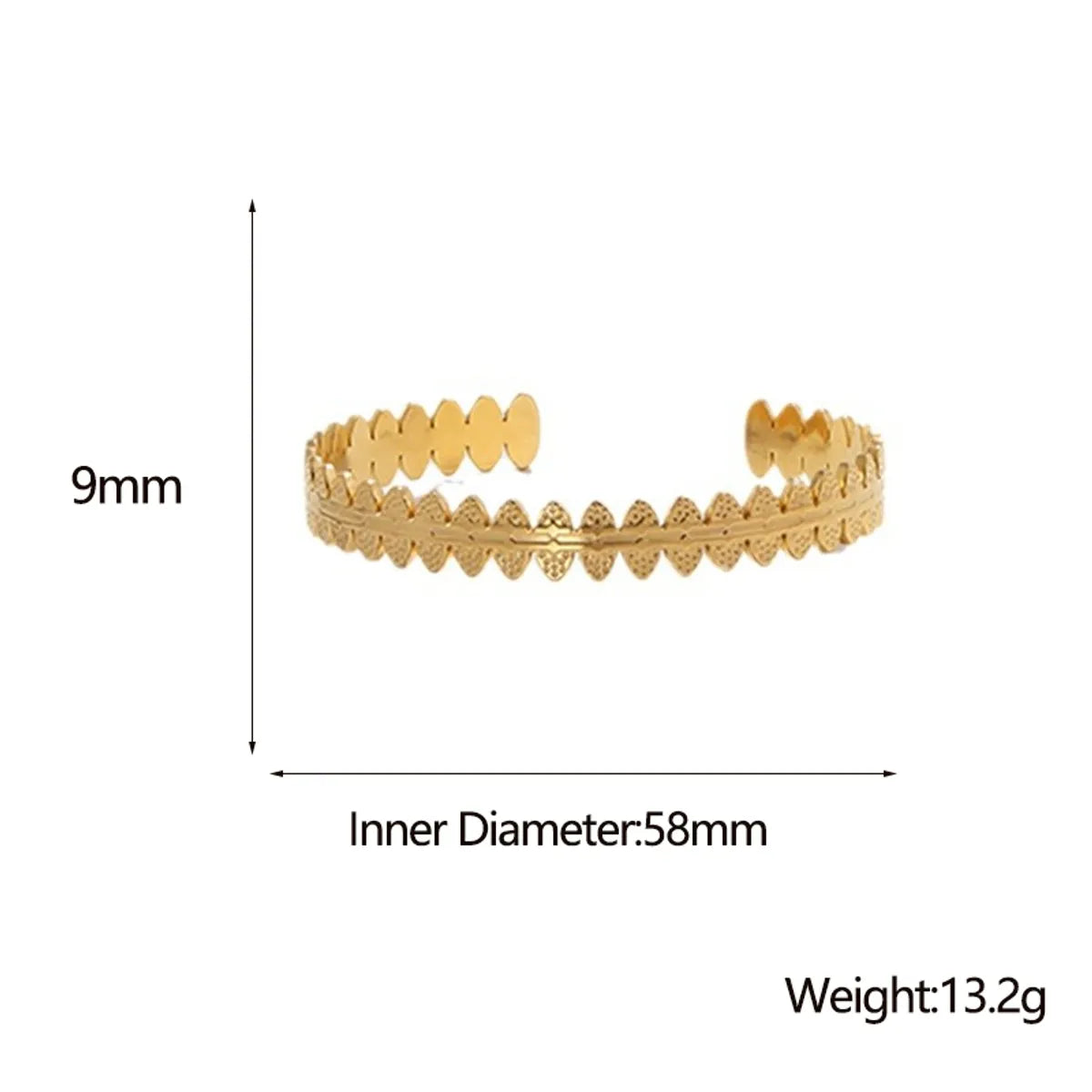 Fashion Oval Titanium Steel Plating 18k Gold Plated Bangle