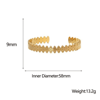 Fashion Oval Titanium Steel Plating 18k Gold Plated Bangle