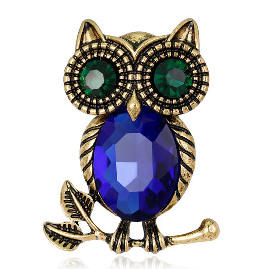 Fashion Owl Alloy Inlay Rhinestones Women'S Brooches