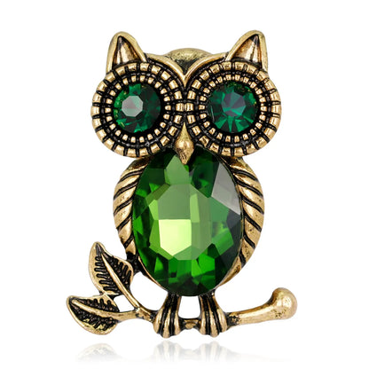 Fashion Owl Alloy Inlay Rhinestones Women'S Brooches