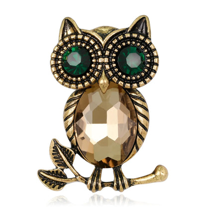 Fashion Owl Alloy Inlay Rhinestones Women'S Brooches