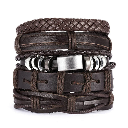 Fashion Owl Pu Leather Knitting Men'S Bracelets 1 Piece