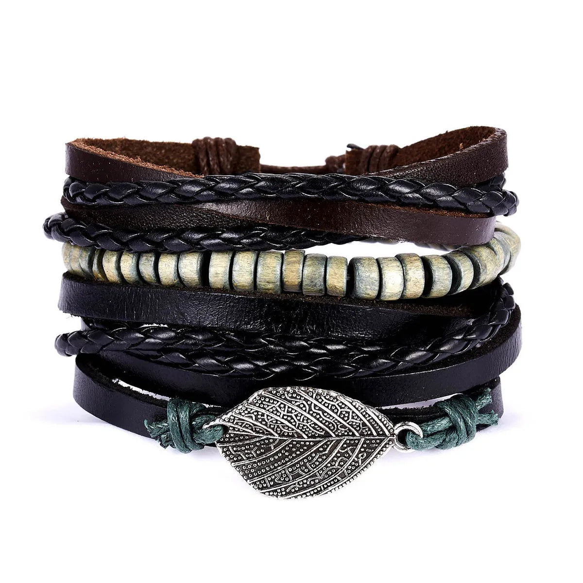 Fashion Owl Pu Leather Knitting Men'S Bracelets 1 Piece