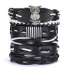 Fashion Owl Pu Leather Knitting Men'S Bracelets 1 Piece