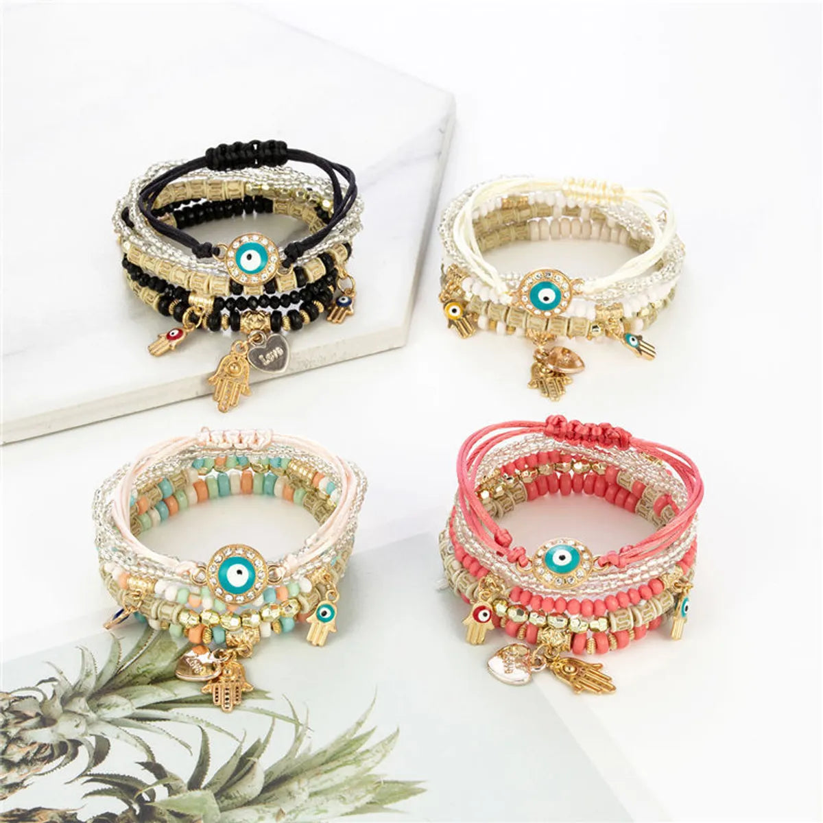 Fashion Palm Eye Alloy Plating Women'S Bracelets 1 Set