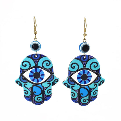 Fashion Palm Eye Arylic Women's Drop Earrings 1 Pair