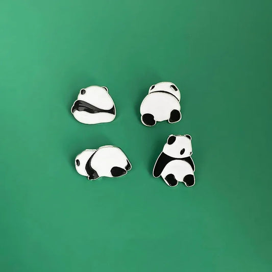 Fashion Panda Alloy Enamel Gold Plated Unisex Brooches