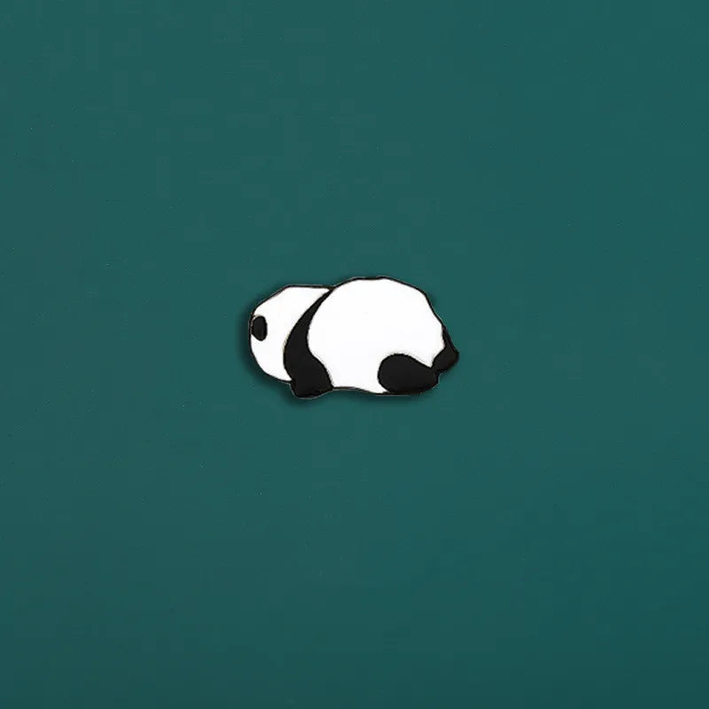 Fashion Panda Alloy Enamel Gold Plated Unisex Brooches