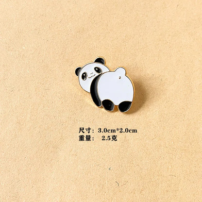 Fashion Panda Alloy Enamel Gold Plated Unisex Brooches