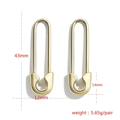 Fashion Paper Clip Alloy Plating Rhinestones Women's Earrings 1 Pair