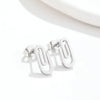 Fashion Paper Clip Stainless Steel Plating Hollow Out Ear Studs 1 Pair