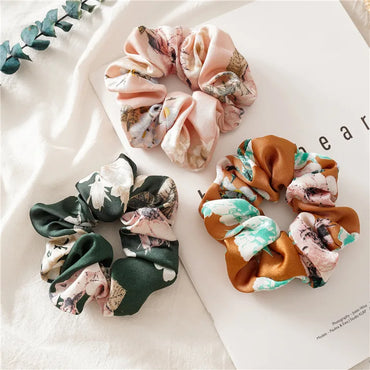 Fashion Pastoral Flower Satin Hair Tie 1 Piece