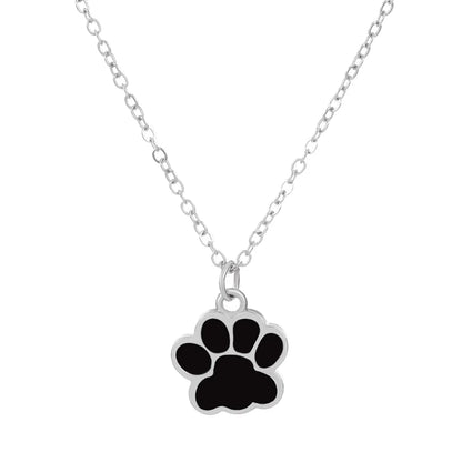 Fashion Paw Print Alloy Enamel Plating Unisex Pendant Necklace