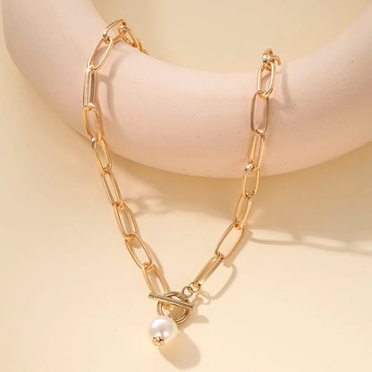 Fashion Pearl Alloy Pearl Plating Women's Pendant Necklace