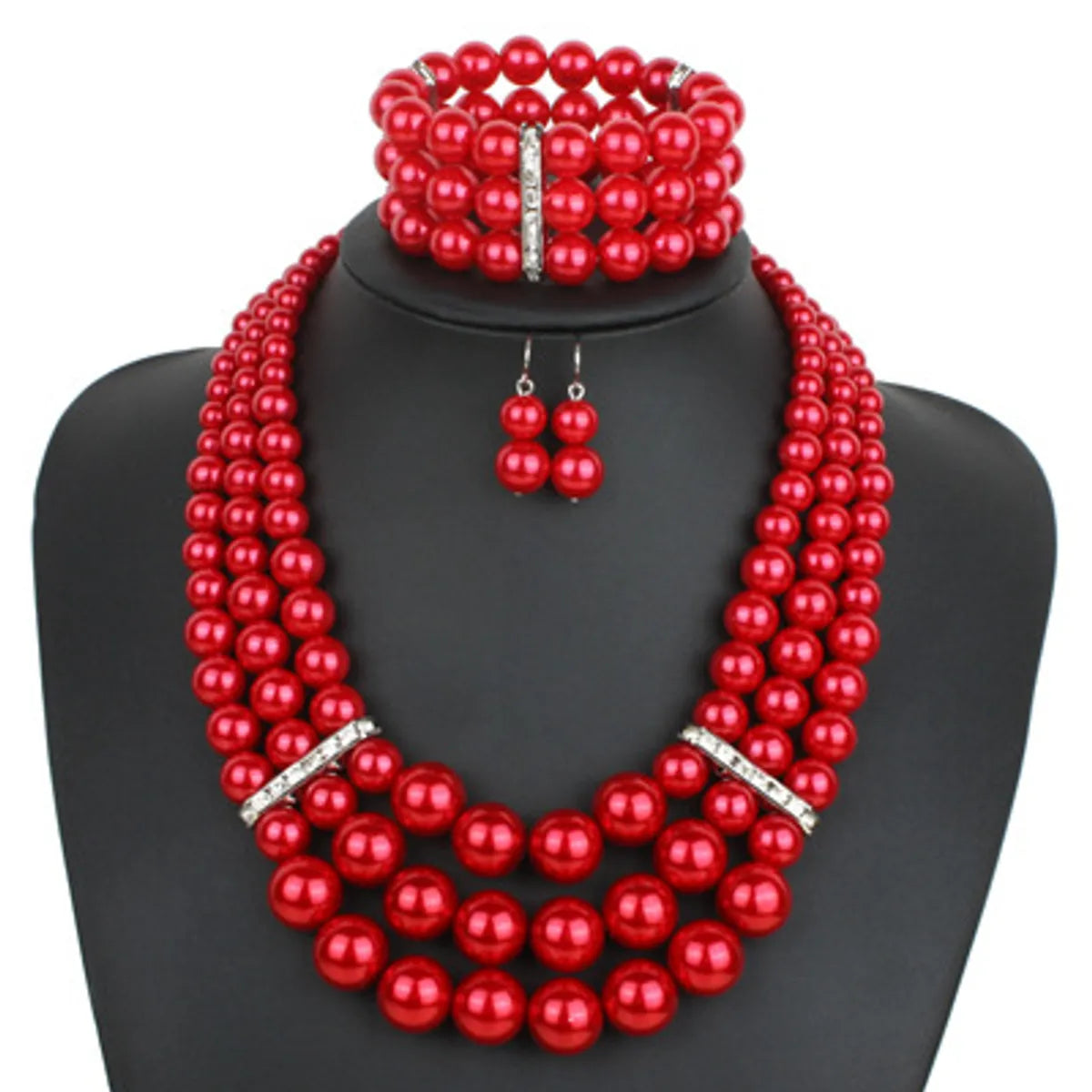 Fashion Beads  Necklacegeometric (dark Red)  Nhct0158-dark Red