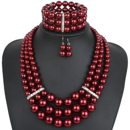 Fashion Beads  Necklacegeometric (dark Red)  Nhct0158-dark Red