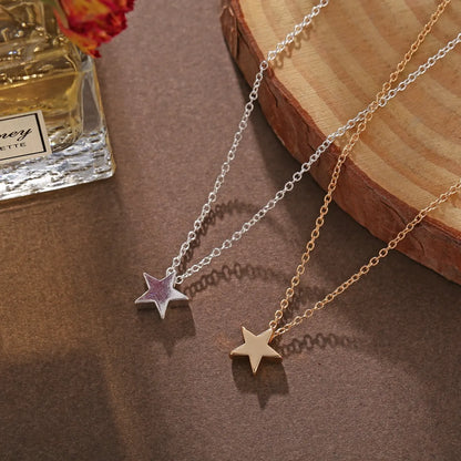 Fashion Pentagram Pendant Necklace Creative Retro Simple Alloy Clavicle Chain Wholesale Nihaojewelry