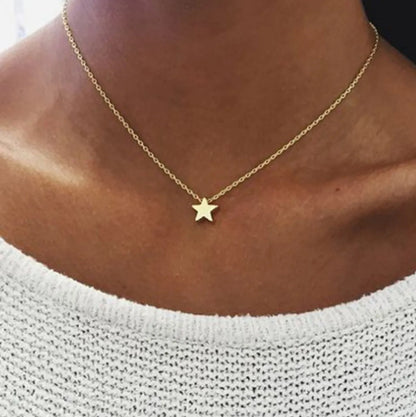 Fashion Pentagram Pendant Necklace Creative Retro Simple Alloy Clavicle Chain Wholesale Nihaojewelry