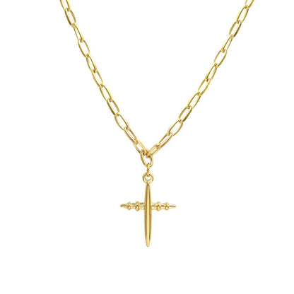 Fashion Personality Cross Pendant Titanium Steel Necklace