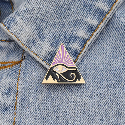 Fashion Personality New Chest Lonely Girl Brooch Egyptian Eye Wild Alloy Drop Oil Denim Shirt Badge Wholesale Nihaojewelry