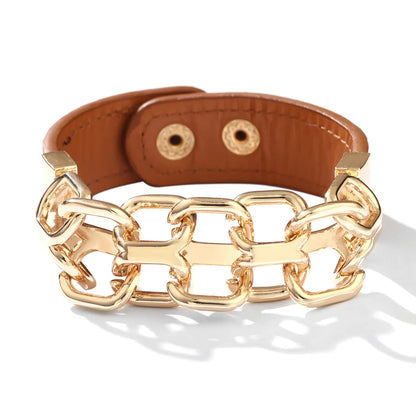 Fashion Personality Pu Leather Big V Shape Bracelet